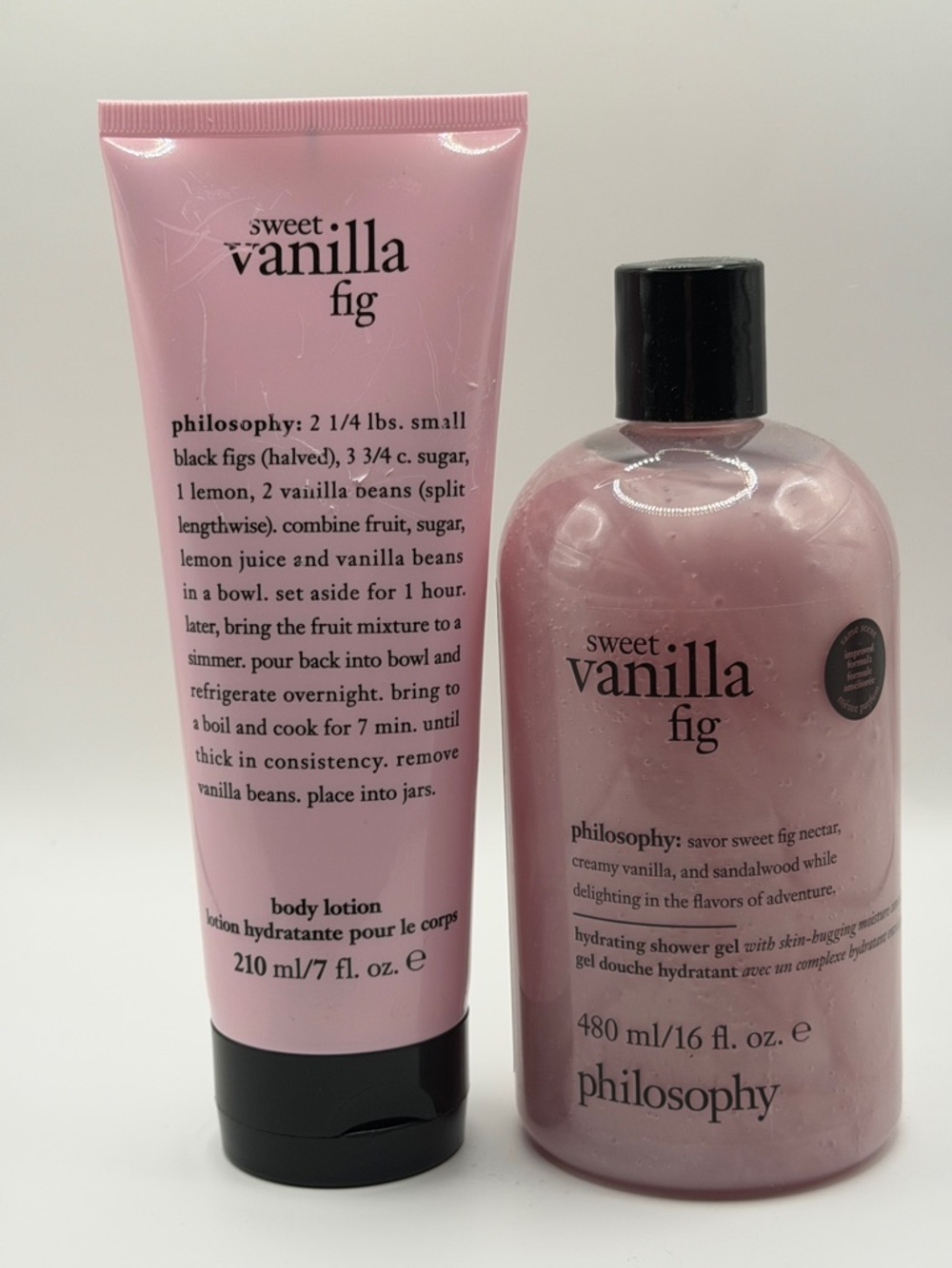 Philosophy Sweet Vanilla Fig Body Lotion+Hydrating Shower Gel Bundle F/S NEW!!